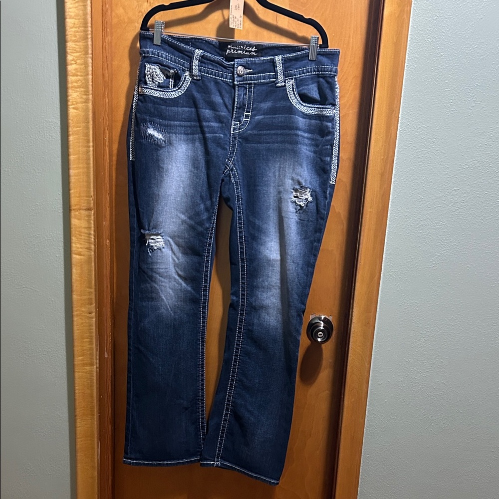 Maurices Premium Indigo Straight Leg Ripped Jeans
